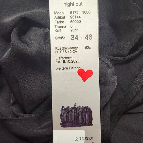 Marc Aurel Women's Black Sleeveless Top W/Attached Necklace Size 36 - Picture 6 of 8